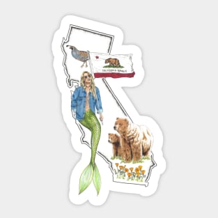 California Mermaid Sticker